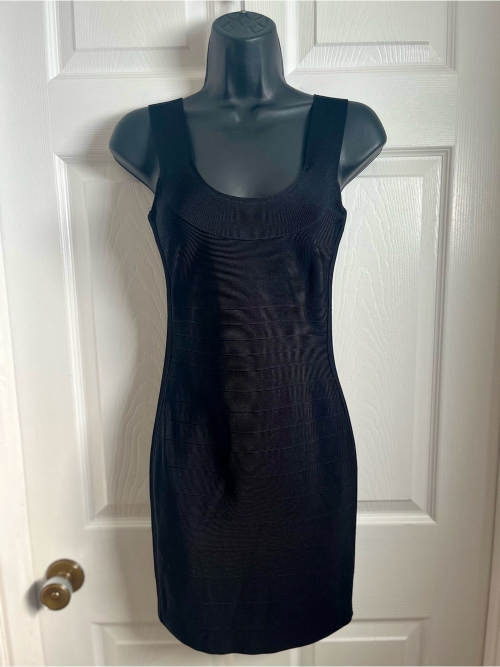 Y2K Marciano Los Angeles Black Bandage Bodycon Mini Dress Small Cocktail